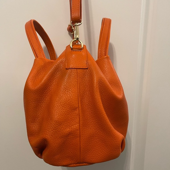 🧡 EUC orange Claudia Firenze convertible satchel/shoulder bag - Picture 5 of 16